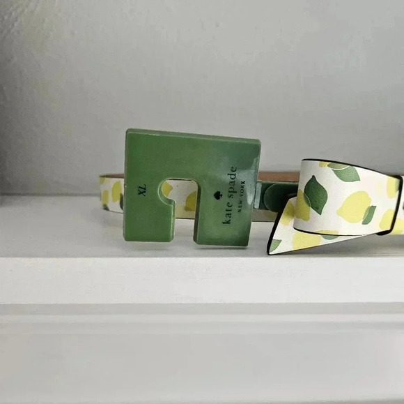 Kate Spade Lemon Print Bow Belt - White & Yellow main image 4